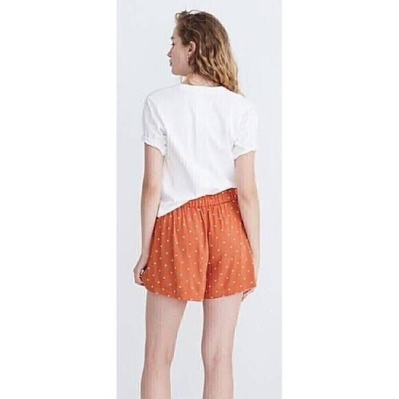 Madewell Drapey Pull-On Shorts Skort Large Polka Dot High Rise Front‎ Tie - Picture 6 of 11